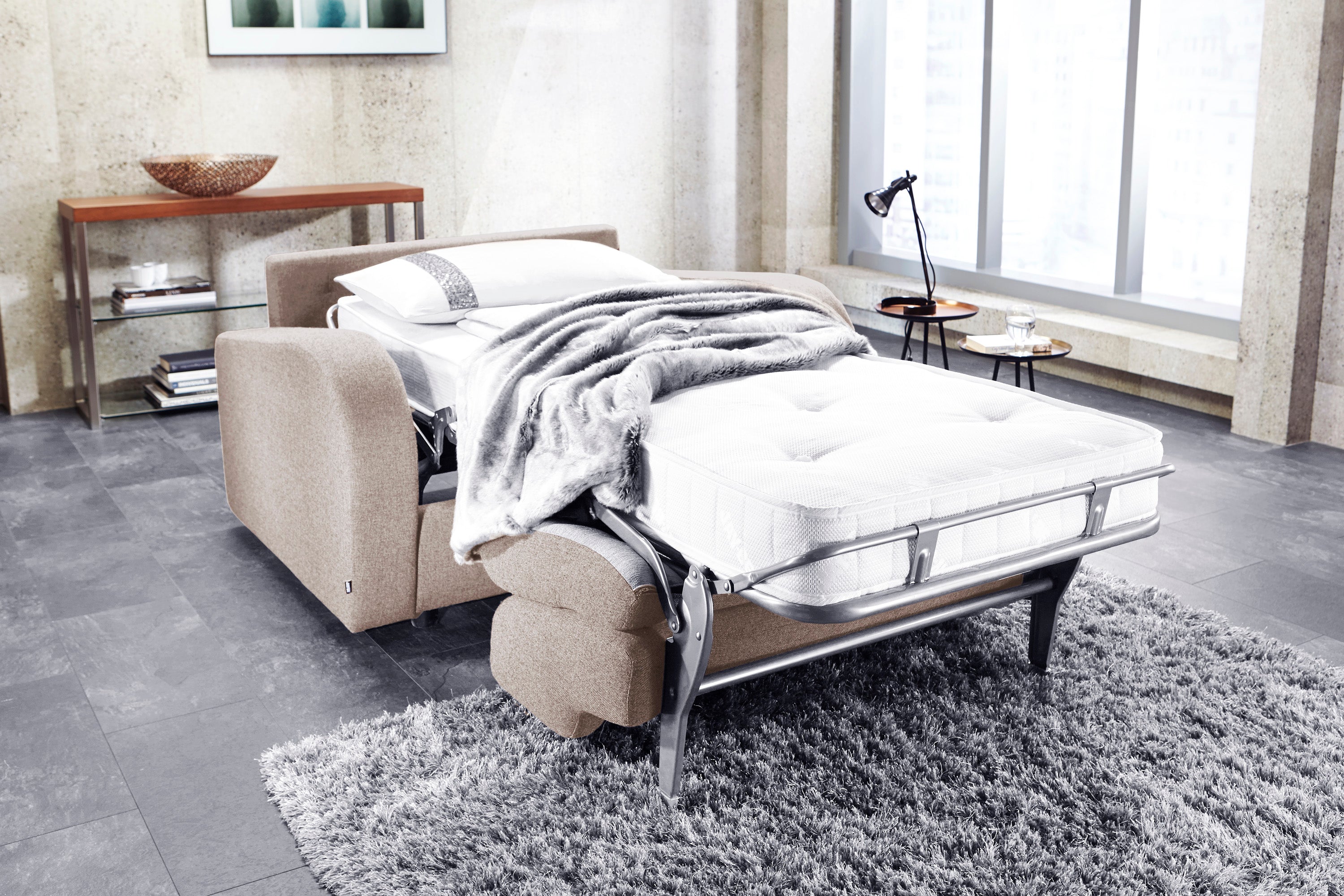 Jay-Be® Retro Sofa Bed Chair with Deep Sprung Mattress - One seater
