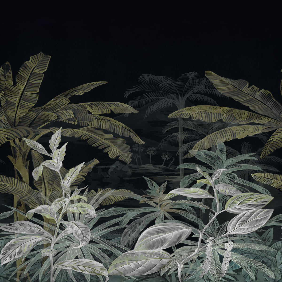 Olea Panel Vert Wallpaper