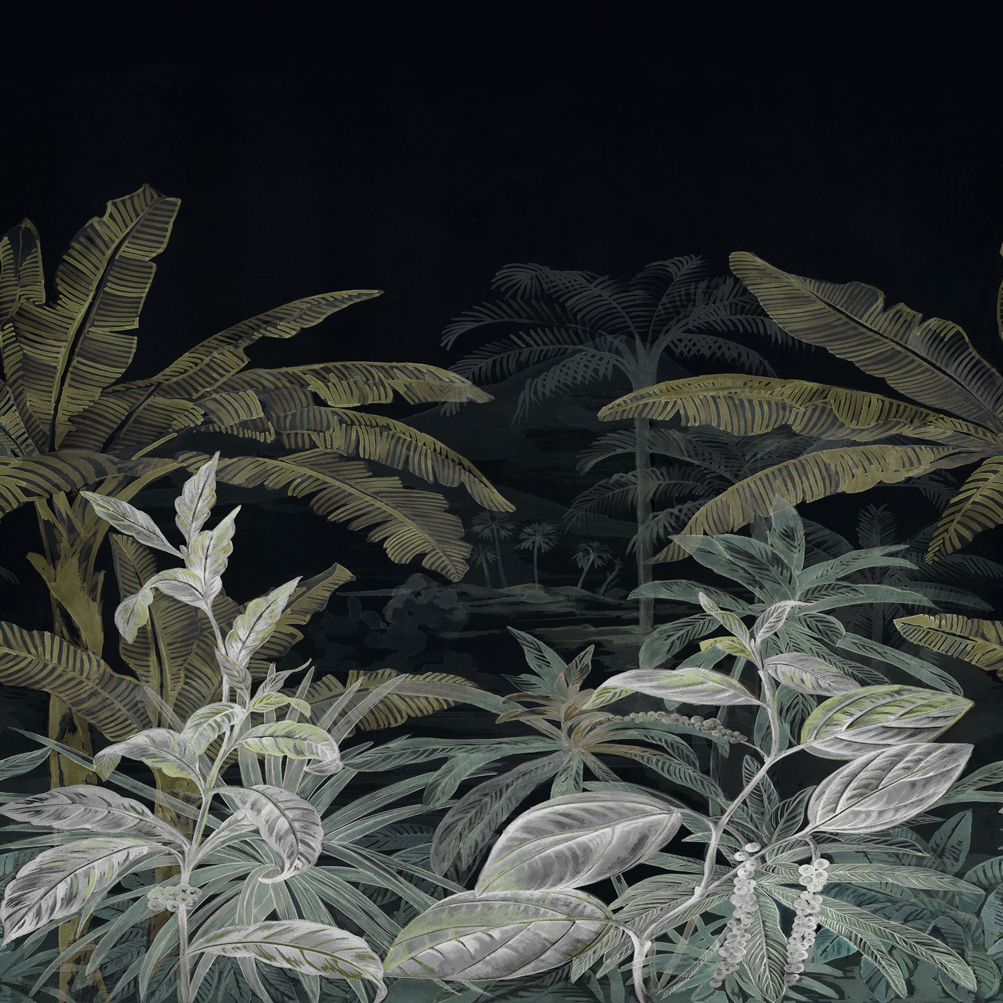 Olea Panel Vert Wallpaper