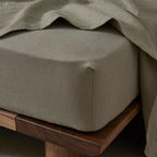 Ravello Linen Fitted Sheet Caper – view 2
