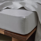 Ravello Linen Fitted Sheet Silver – view 2