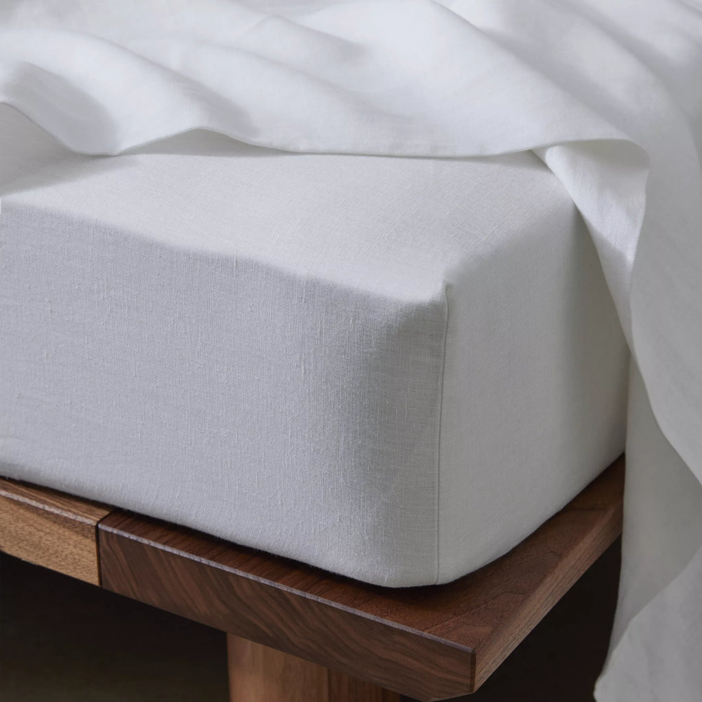 Ravello Linen Fitted Sheet White – view 2