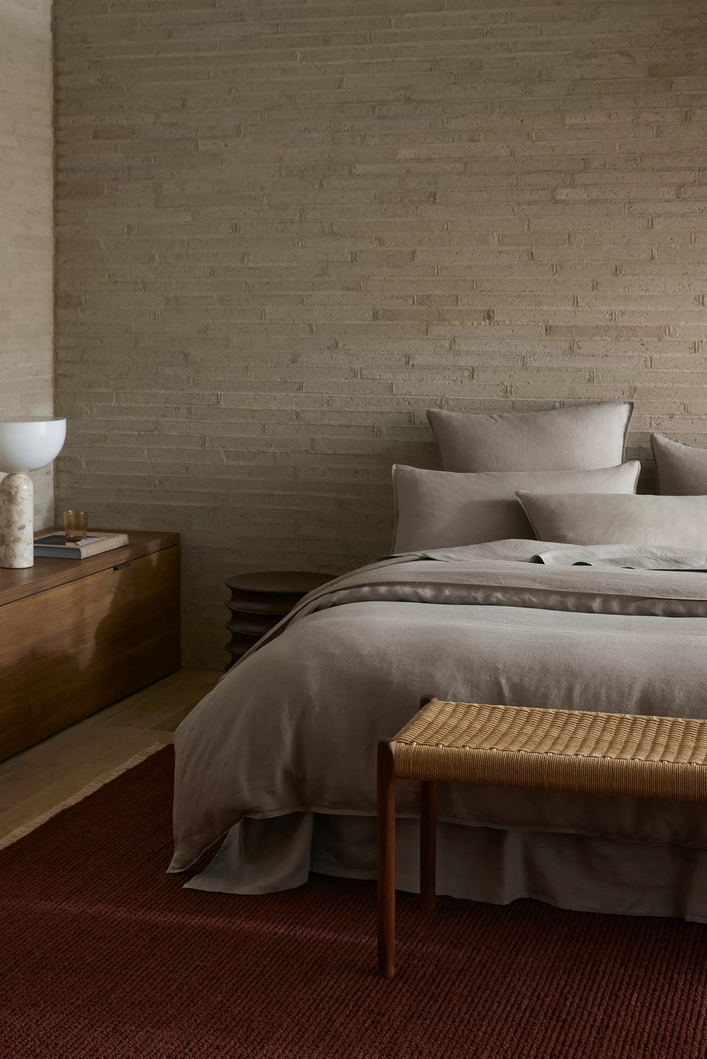 Ravello Linen Quilt Cover Pebble