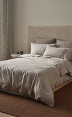Ravello Linen Quilt Cover Pebble