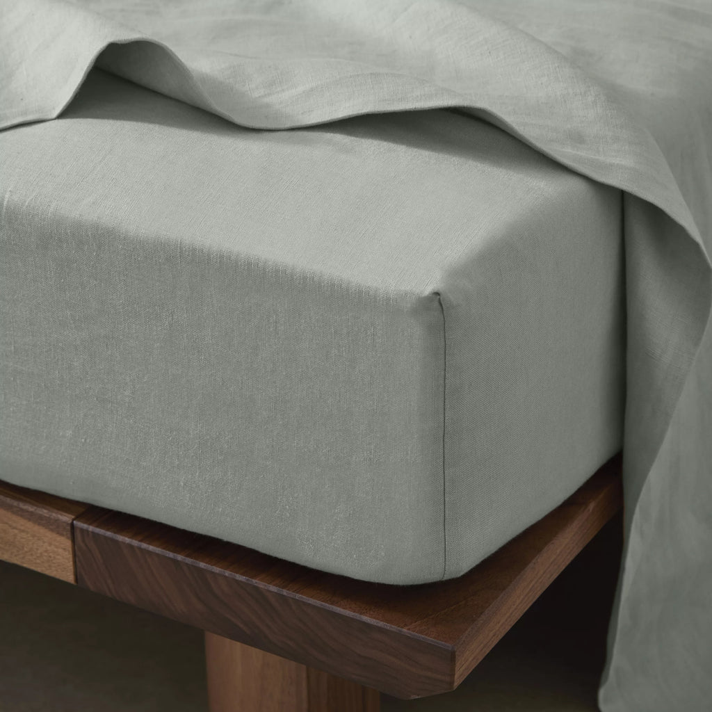 Ravello Linen Flat Sheet Sage – view 2