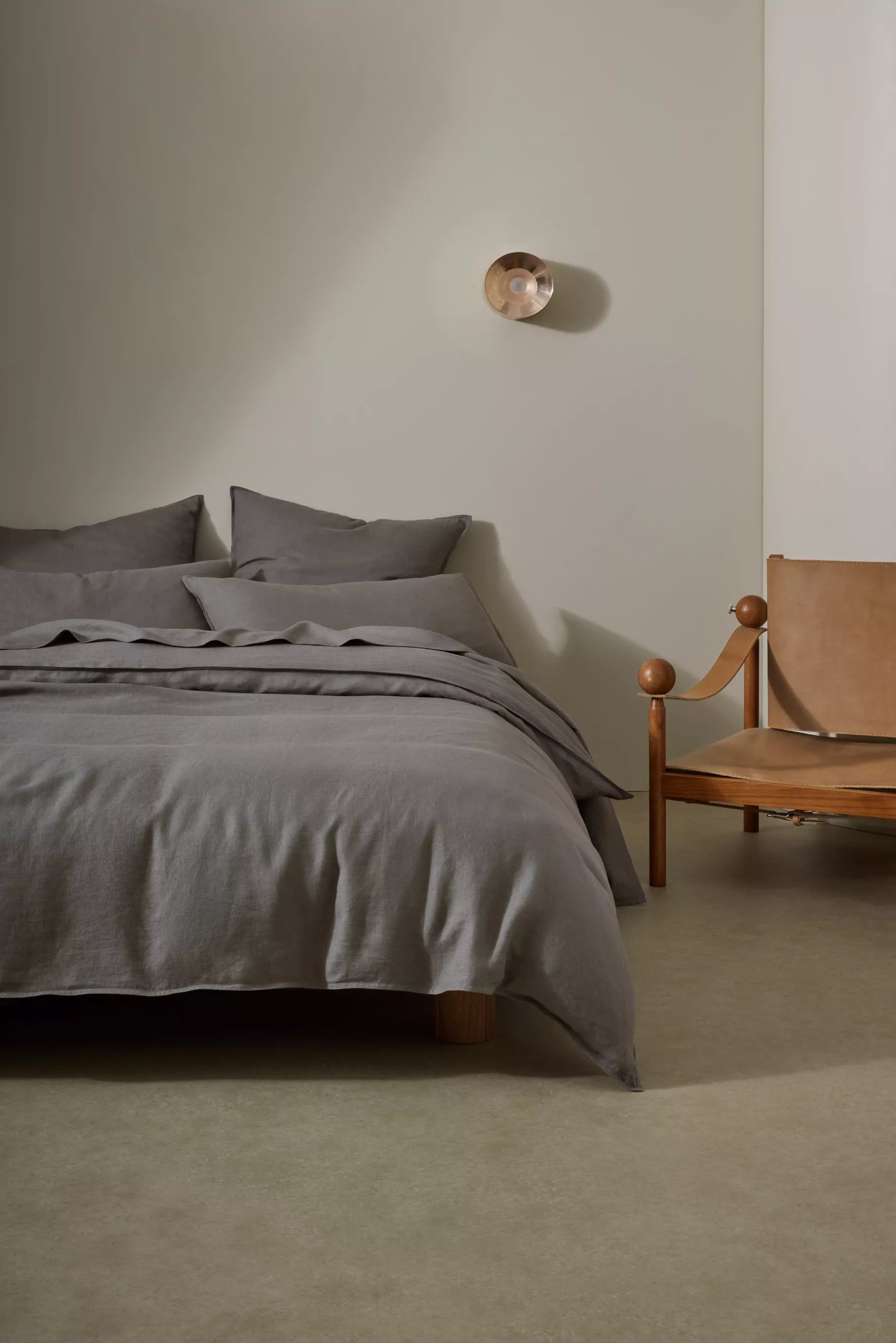 Ravello Linen Fitted Sheet Charcoal