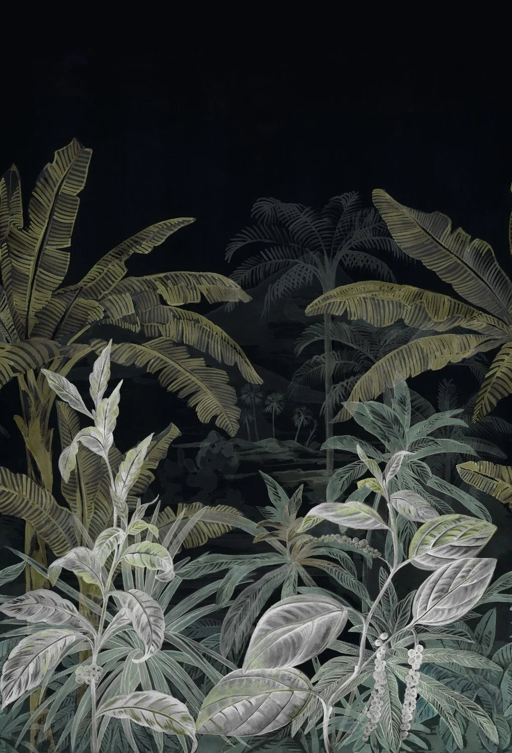 Olea Panel Vert Wallpaper